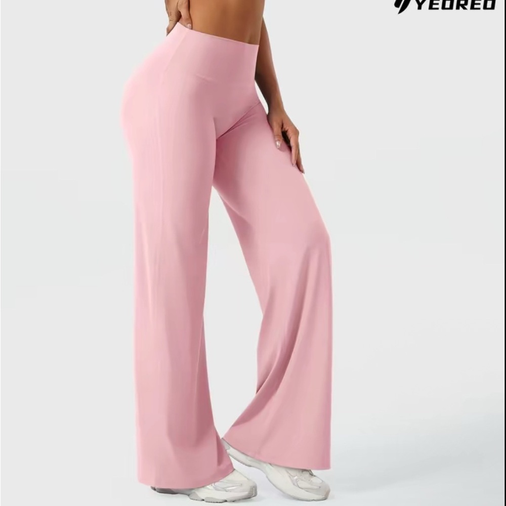 Women's Baby Pink Straight-Leg Pants